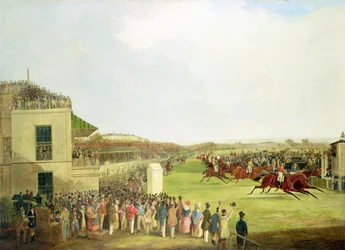 The Dey of Algiers" du colonel Peel, avec Nat Flatman en haut, remportant la Chester Cup de 1840 (huile sur toile)