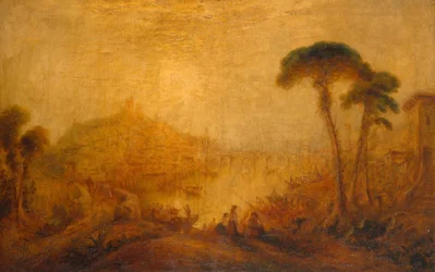 Paysage antique avec personnages