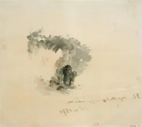Mer, arbres, figures (?, pour les œuvres poétiques de Campbell, 1837)