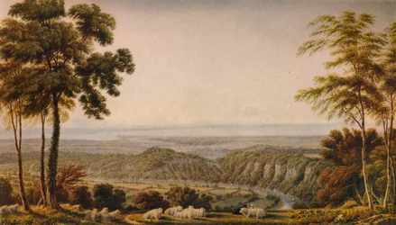 Vue de la falaise de Wyndd, près de Chepstow - Matin, vers 1820, 1938