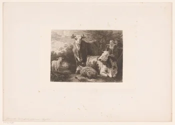 Berger et bergère avec du bétail