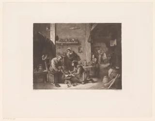 Intérieur avec un médecin et un barbier