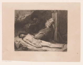 Marie et Jean-Baptiste pleurant le corps du Christ