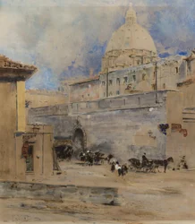 Le Vatican : le Saint-Office et le dôme de Saint-Pierre, Rome