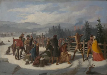 Scènes de vie des pionniers par Cooper, Deerslayer at the Shooting Match