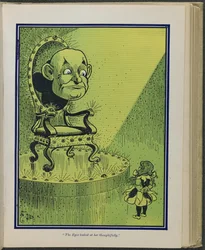 "Les yeux la regardaient pensivement", illustration tirée de "Le merveilleux magicien d