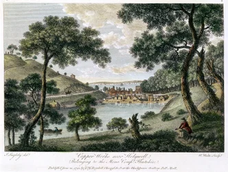 Fonderies de cuivre près de Holywell, Flintshire, Pays de Galles, appartenant à la Mona Company