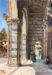 Lucques. Le porche de la cathédrale