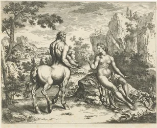 Ocyrhoë prédit le destin de Chiron et Asclépios