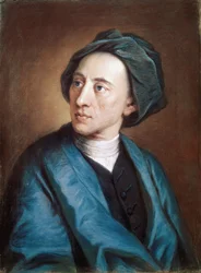 Portrait du poète britannique Alexander Pope en turban (huile sur toile)