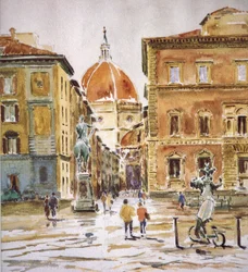 Piazza SS Annunziata, après la pluie