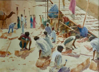 Reconstruction des remparts - tailleurs de pierre