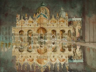 Éclairé et inondé
