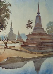 870 Lever de Soleil, Wat Mahathat, Sukhothai
