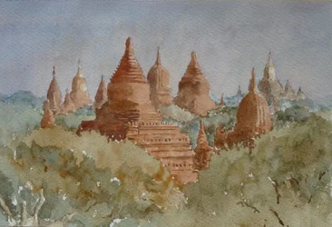 941 Lever de soleil à Bagan, vers Ananda