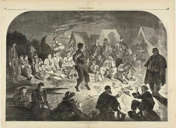 Un feu de bivouac sur le Potomac