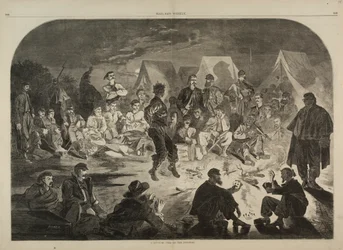 Un feu de bivouac sur le Potomac, tiré de Harper