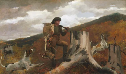 Un chasseur et des chiens