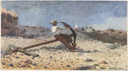 Garçon avec une ancre