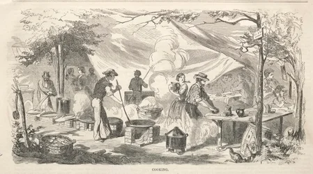 Esquisses de réunion de camp : Cuisine, 1858