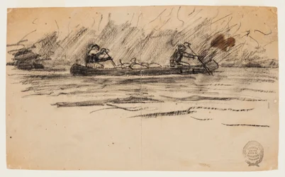Canoë avec deux hommes