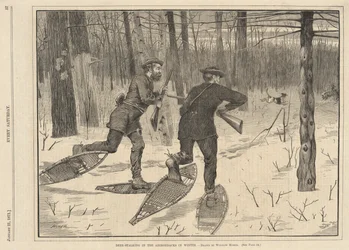 Chasse au cerf dans les Adirondacks en hiver, de Every Saturday, 21 janvier 1871
