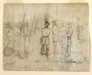 Dessin
Dessin, Colonel William Dwight, Jr. inspectant son régiment, 1862
