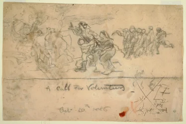 Dessin, appel aux volontaires, 20 octobre 1886