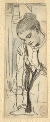Dessin, figure de femme, 1870-80