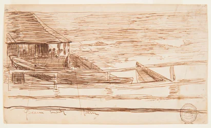 Dessin, maison près d