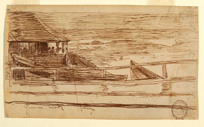 Dessin, maison près d