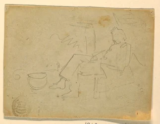 Dessin, soldat assis, 1862