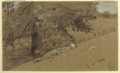 Dessin, Bergère se reposant sous un arbre, 1878