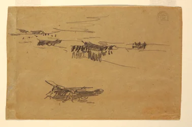 Dessin, Esquisses de doris sur des chariots, 1881