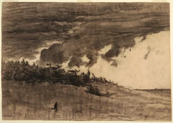 Dessin, Tempête à venir (rivage avec ciel nuageux), probablement 1884
