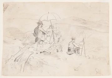 Dessin, étude pour "Artists Sketching in the White Mountains" et "The Artist in the Country", 1868