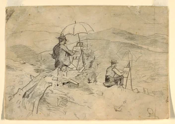 Dessin, étude pour "Artists Sketching in the White Mountains" et "The Artist in the Country", 1868