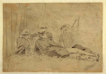 Dessin, étude pour "The Fishing Party", vers 1869