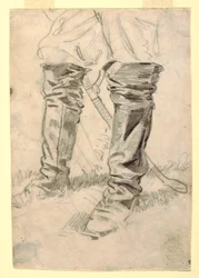 Dessin, étude de bottes d