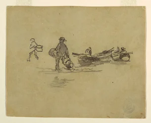 Dessin, deux pêcheurs, Angleterre, 1881-82