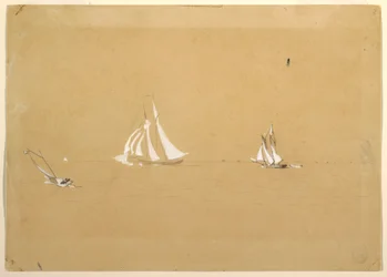 Dessin, deux goélettes, 1880