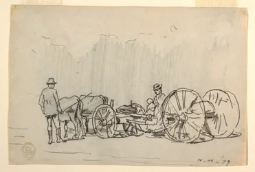 Dessin, joug de bœufs, 1879