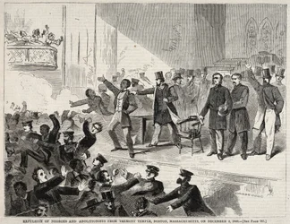 Expulsion des Noirs et des abolitionnistes du Tremont Temple, Boston, Massachusetts, 1860