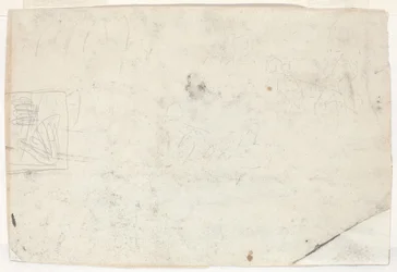 Figure à cheval et autres études [verso]