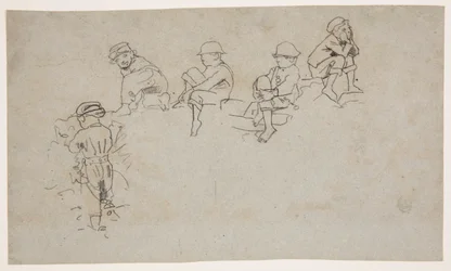 Cinq croquis de jeunes garçons