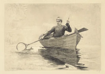 Pêche à la mouche, lac Saranac, 1889