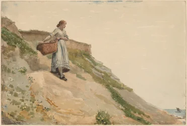 Fille Portant un Panier