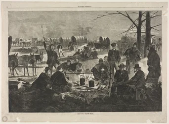 Halte du convoi de wagons, 1864