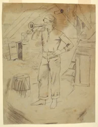 Homme portant un bonnet de zouave