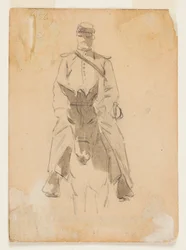 Officier et tête de cheval